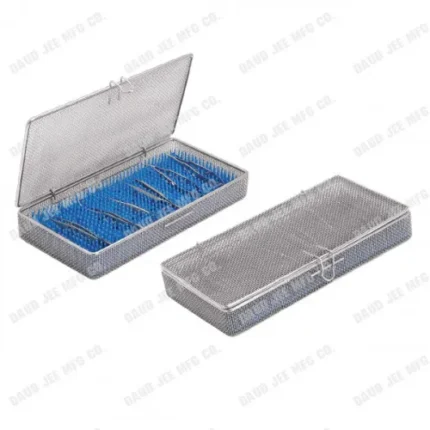 CJC Instruments Reusable Fine Mesh Sterilising Tray for Micro Instruments 200 x 125 x 20mm with Silicone Mat