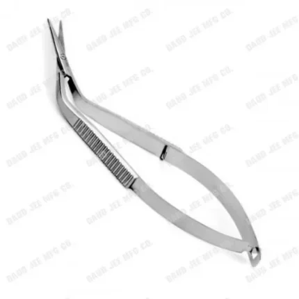 CJC Instruments Reusable IOL Removal Scissors Angled 8mm with Serrated Lower Blade