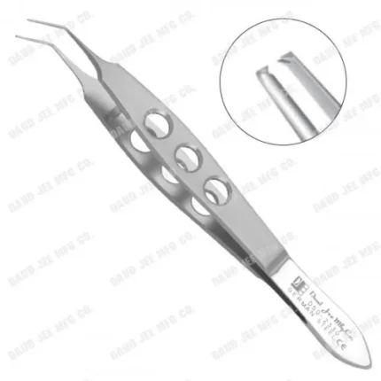 CJC Instruments Reusable McPherson Forceps 8mm Long Jaws 0.3mm Angled