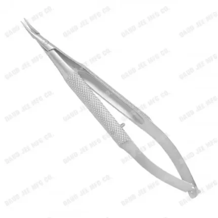 CJC Instruments Reusable Short Barraquer Needle Holder Curved Delicate with Lock