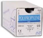 SMI Polypropylene 10/0 Suture, side cutting spatula 1/4 circle double-armed 16.0mm needle, 10cm length (Box of 12)